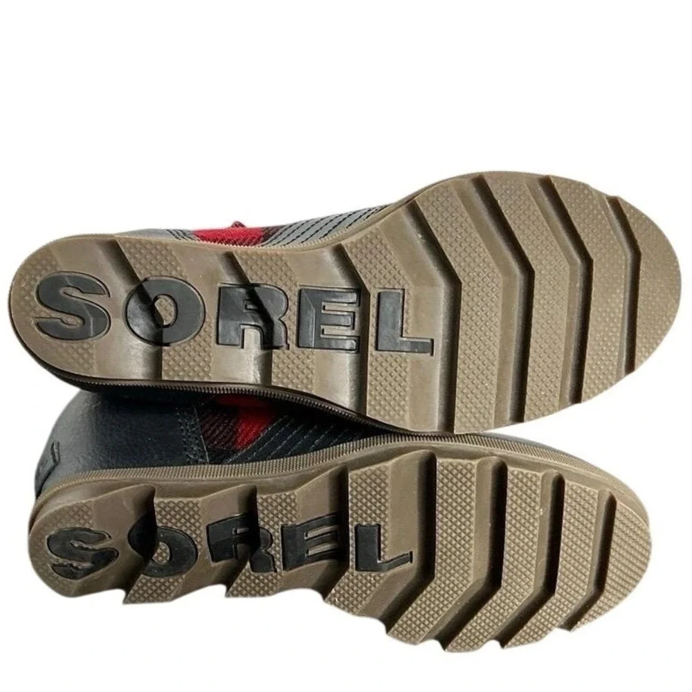 Sorel Youth Winter Boots Big Kids 5 EU 36 Red Black Insulated Lace Up‎